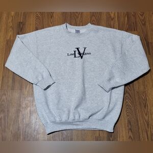 Las Vegas Vintage Embroidered Crewneck Sweatshirt Heavyweight Long Sleeve L C87